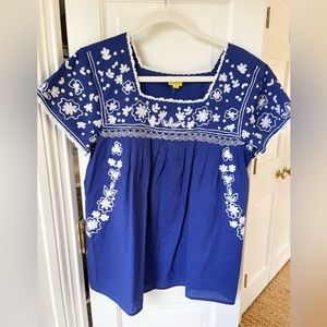Blue Roberta Roller Rabbit tunic shirt, size S